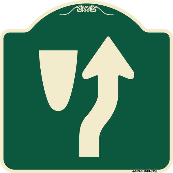 Designer Series-Beware Of Curb Graphic Green Heavy-Gauge Aluminum, 18" x 18", G-1818-9993